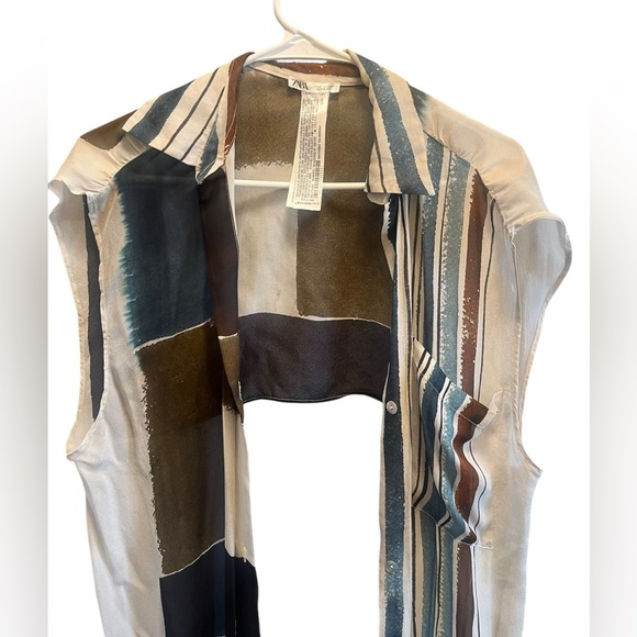 ZARA Multicolor Striped Sleeveless Blouse - Picture 4 of 7